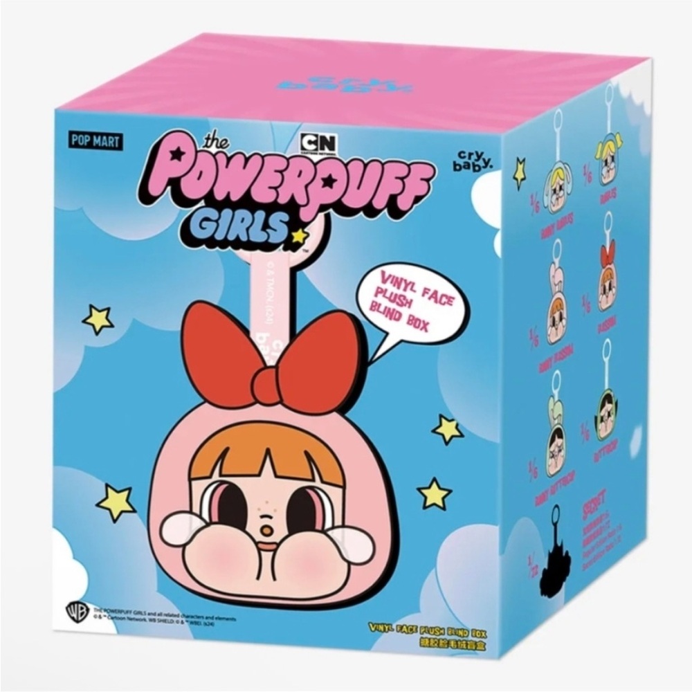 POP MART CryBaby Powerpuff Girls Vinyl Face Plush Keychain Bunny Blossom Openbox